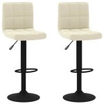 Vidaxl tabourets de bar lot de 2 cr�me velours