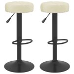 Vidaxl tabourets de bar lot de 2 cr�me velours