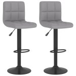 Vidaxl tabourets de bar lot de 2 gris clair tissu