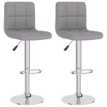 Vidaxl tabourets de bar lot de 2 gris clair tissu Vidaxl tabourets de bar lot de 2 gris clair tissu