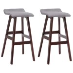 Vidaxl tabourets de bar lot de 2 gris clair tissu
