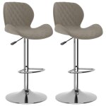 Vidaxl tabourets de bar lot de 2 gris clair velours