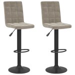 Vidaxl tabourets de bar lot de 2 gris clair velours