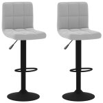 Vidaxl tabourets de bar lot de 2 gris clair velours