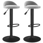 Vidaxl tabourets de bar lot de 2 gris clair velours