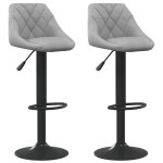 Vidaxl tabourets de bar lot de 2 gris clair velours