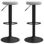 Vidaxl tabourets de bar lot de 2 gris clair velours