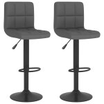 Vidaxl tabourets de bar lot de 2 gris foncé tissu Vidaxl tabourets de bar lot de 2 gris foncé tissu