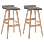 Vidaxl tabourets de bar lot de 2 gris foncé tissu Vidaxl tabourets de bar lot de 2 gris foncé tissu