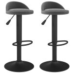 Vidaxl tabourets de bar lot de 2 gris fonc� velours