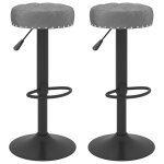 Vidaxl tabourets de bar lot de 2 gris fonc� velours