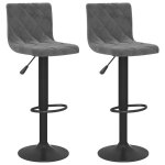 Vidaxl tabourets de bar lot de 2 gris fonc� velours