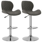 Vidaxl tabourets de bar lot de 2 gris fonc velours