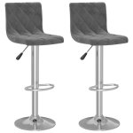 Vidaxl tabourets de bar lot de 2 gris fonc� velours