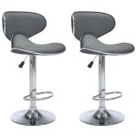 Vidaxl tabourets de bar lot de 2 gris similicuir