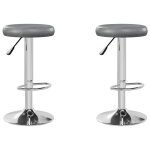 Vidaxl tabourets de bar lot de 2 gris similicuir