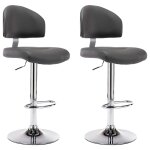 Vidaxl tabourets de bar lot de 2 gris similicuir