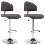 Vidaxl tabourets de bar lot de 2 gris similicuir