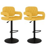 Vidaxl tabourets de bar lot de 2 jaune moutarde tissu Vidaxl tabourets de bar lot de 2 jaune moutarde tissu