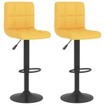 Vidaxl tabourets de bar lot de 2 jaune moutarde tissu