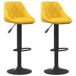 Vidaxl tabourets de bar lot de 2 jaune moutarde velours