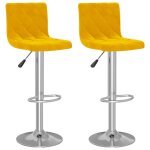Vidaxl tabourets de bar lot de 2 jaune moutarde velours