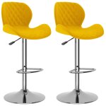 Vidaxl tabourets de bar lot de 2 jaune moutarde velours
