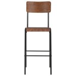 Vidaxl tabourets de bar lot de 2 marron contreplaqu solide et acier
