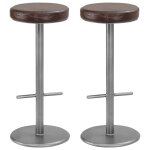 Vidaxl tabourets de bar lot de 2 marron cuir v�ritable