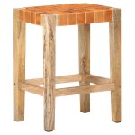 Vidaxl tabourets de bar lot de 2 marron cuir véritable 60 cm Vidaxl tabourets de bar lot de 2 marron cuir véritable 60 cm