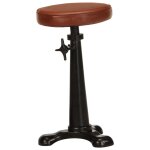 Vidaxl tabourets de bar lot de 2 marron cuir v�ritable et fonte