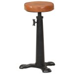 Vidaxl tabourets de bar lot de 2 marron cuir vritable et fonte