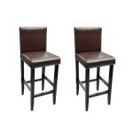 Vidaxl tabourets de bar lot de 2 marron fonc� similicuir