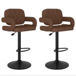 Vidaxl tabourets de bar lot de 2 marron tissu Vidaxl tabourets de bar lot de 2 marron tissu