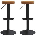 Vidaxl tabourets de bar lot de 2 marron velours