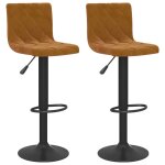 Vidaxl tabourets de bar lot de 2 marron velours