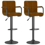 Vidaxl tabourets de bar lot de 2 marron velours Vidaxl tabourets de bar lot de 2 marron velours
