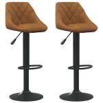 Vidaxl tabourets de bar lot de 2 marron velours