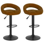 Vidaxl tabourets de bar lot de 2 marron velours Vidaxl tabourets de bar lot de 2 marron velours