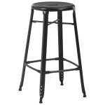 Vidaxl tabourets de bar lot de 2 noir acier