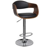 Vidaxl tabourets de bar lot de 2 noir bois courb� et similicuir