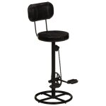 Vidaxl tabourets de bar lot de 2 noir cuir de ch�vre v�ritable