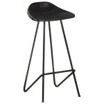 Vidaxl tabourets de bar lot de 2 noir cuir vritable