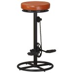Vidaxl tabourets de bar lot de 2 noir / marron cuir v�ritable de ch�vre