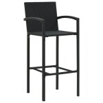 Vidaxl tabourets de bar lot de 2 noir r�sine tress�e