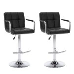 Vidaxl tabourets de bar lot de 2 noir similicuir