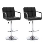Vidaxl tabourets de bar lot de 2 noir similicuir Vidaxl tabourets de bar lot de 2 noir similicuir