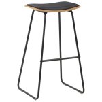 Vidaxl tabourets de bar lot de 2 noir similicuir