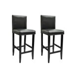 Vidaxl tabourets de bar lot de 2 noir similicuir