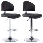 Vidaxl tabourets de bar lot de 2 noir similicuir
